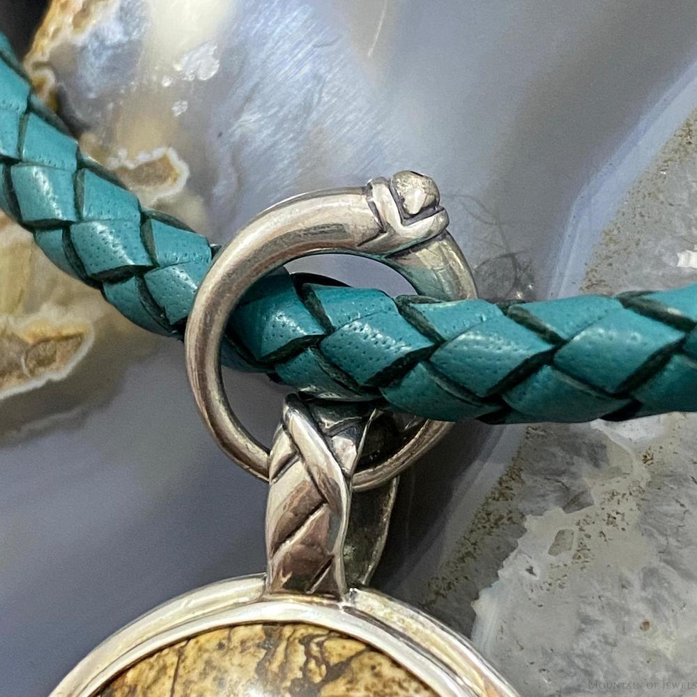 Carolyn Pollack Southwestern Style Sterling Double Sided Round Agate Pendant - Picture 7 of 10